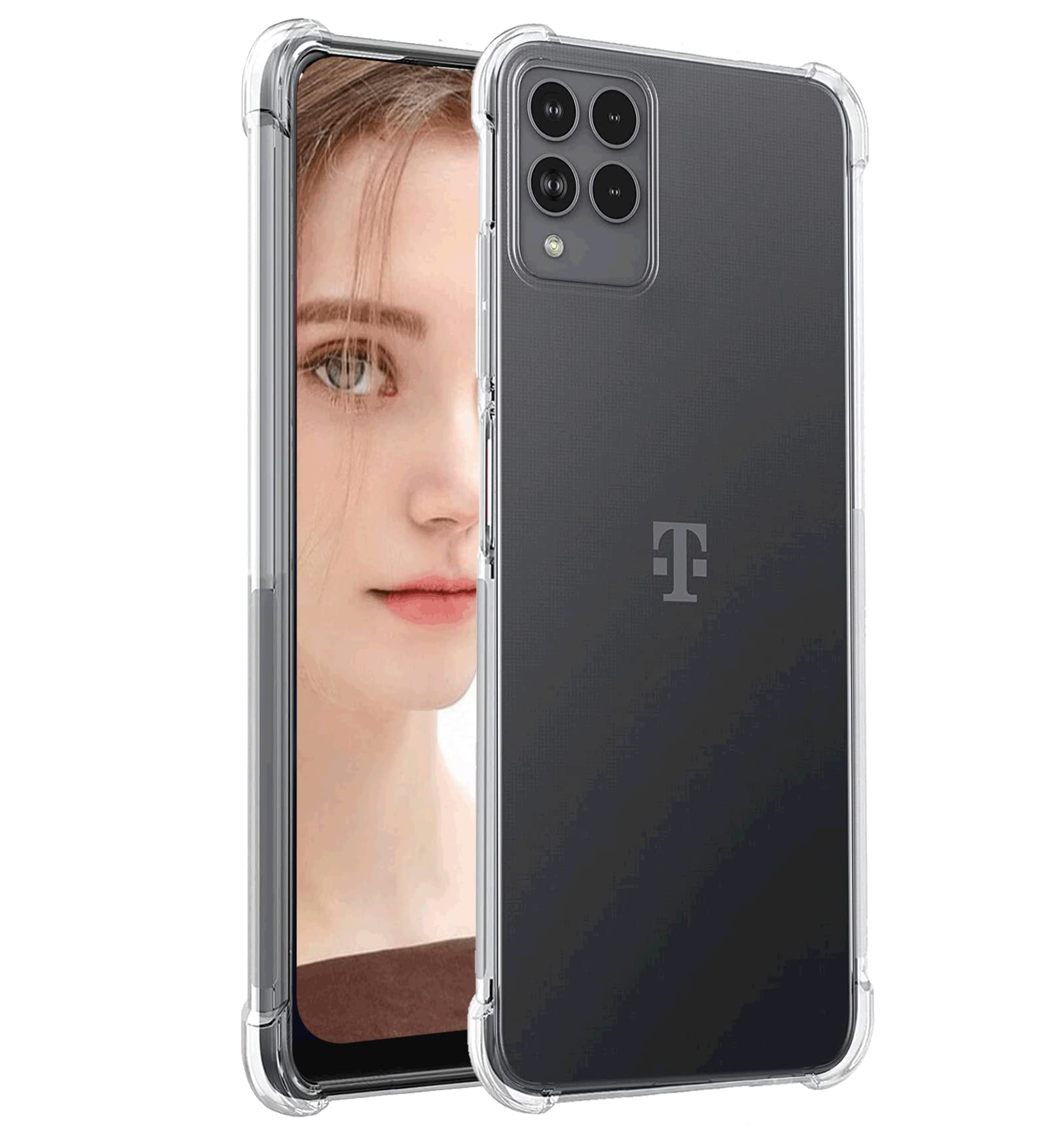 Starhemei for T-Mobile Revvl 6 Pro 5G Case, Revvl 6 Pro Case, [Four Cameras], Soft TPU Shock Absorption Flexible Gasbag Protection Cover for T-Mobile Revvl 6 Pro 5G (Clear)