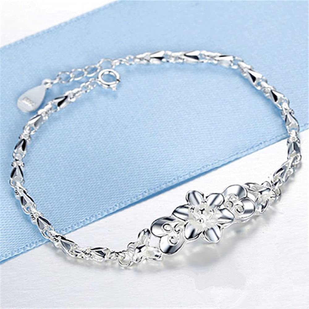 Bracciale Argento Donna,Bracciale Donna In Argento Sterling S990 Bracciale Cinese Vintage Peonia Bracciale Regolabile Bracciale Da Donna In Argento Sterling Gioielli Regali Per Sua Moglie Fidanzata