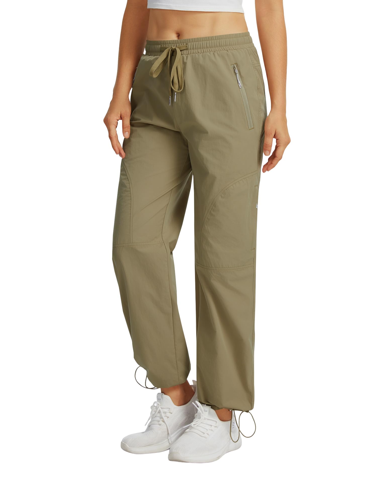 Rapbin Wanderhose Damen Outdoorhose Leicht Schnelltrocknend Atmungsaktiv Trekkinghose Funktionshose Sommer mit Reißverschlusstaschen
