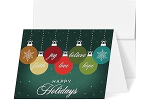 2024 Happy Holidays – Love, Faith, Hope, Joy, Believe - Elegant Red...