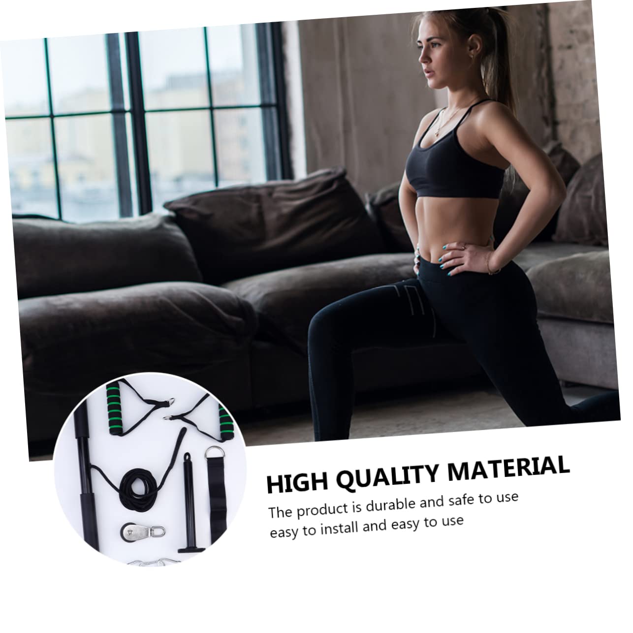 TOYANDONA Juego de Poleas para Gimnasio Casero 11 Piezas, Accesorios de Combinación de Pesos, Sistema de Cable para Ejercicios de Fitness, Portátil y Silencioso, Equipo DIY