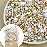 Manvscakes | Sprinkles | 4 oz | Colorful sprinkles | Jimmies | Metallic sprinkles | Sprinkle mix | Cake sprinkles (Gold)