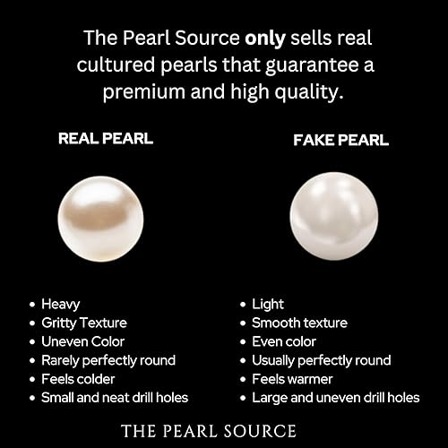 Miniatura 5 de Real Pearl Necklace for Women with AAA Quality Round White Freshwater Genuine Cultured Pearls  18 inch Pearl Strand with 14K Gold Plated Sterling