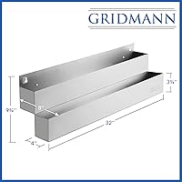 Vista 6 de GRIDMANN Riel de velocidad de doble nivel de 32 pulgadas - Soporte para botellas de licor de acero inoxidable para barras
