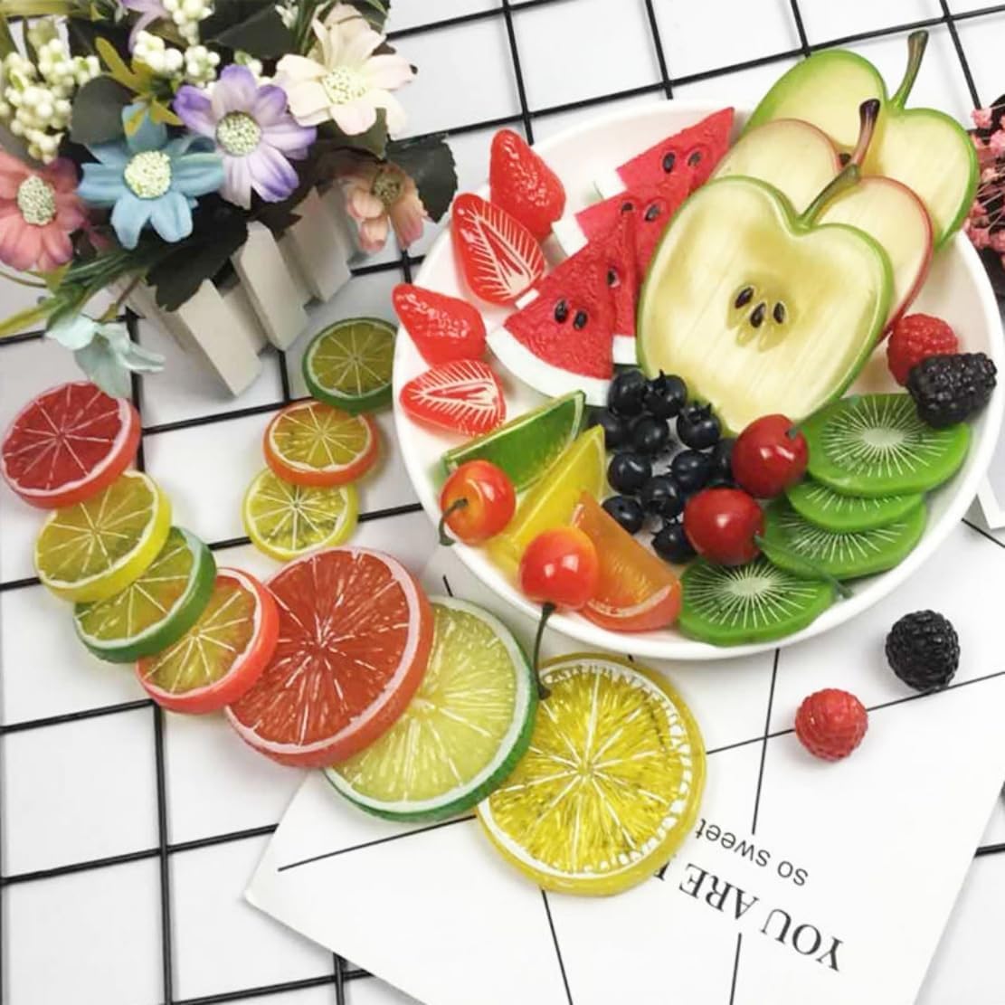 Amazon｜食品 サンプル フェイク フルーツ 食品模型 レモン ライム