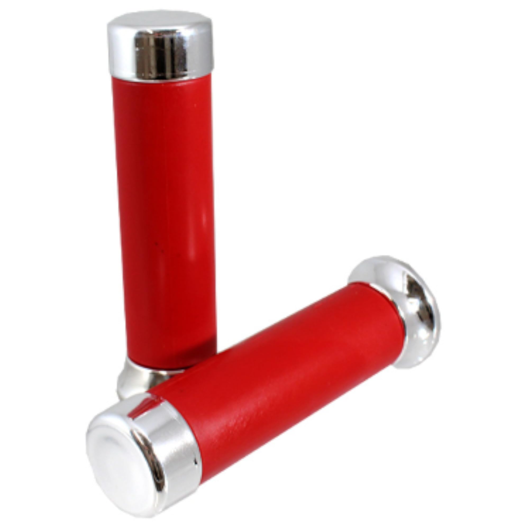 cyclingcolors Motorcycle Grip 130 mm Diameter 24 mm Rubber Handlebar Compatible with Vespa PX, Red