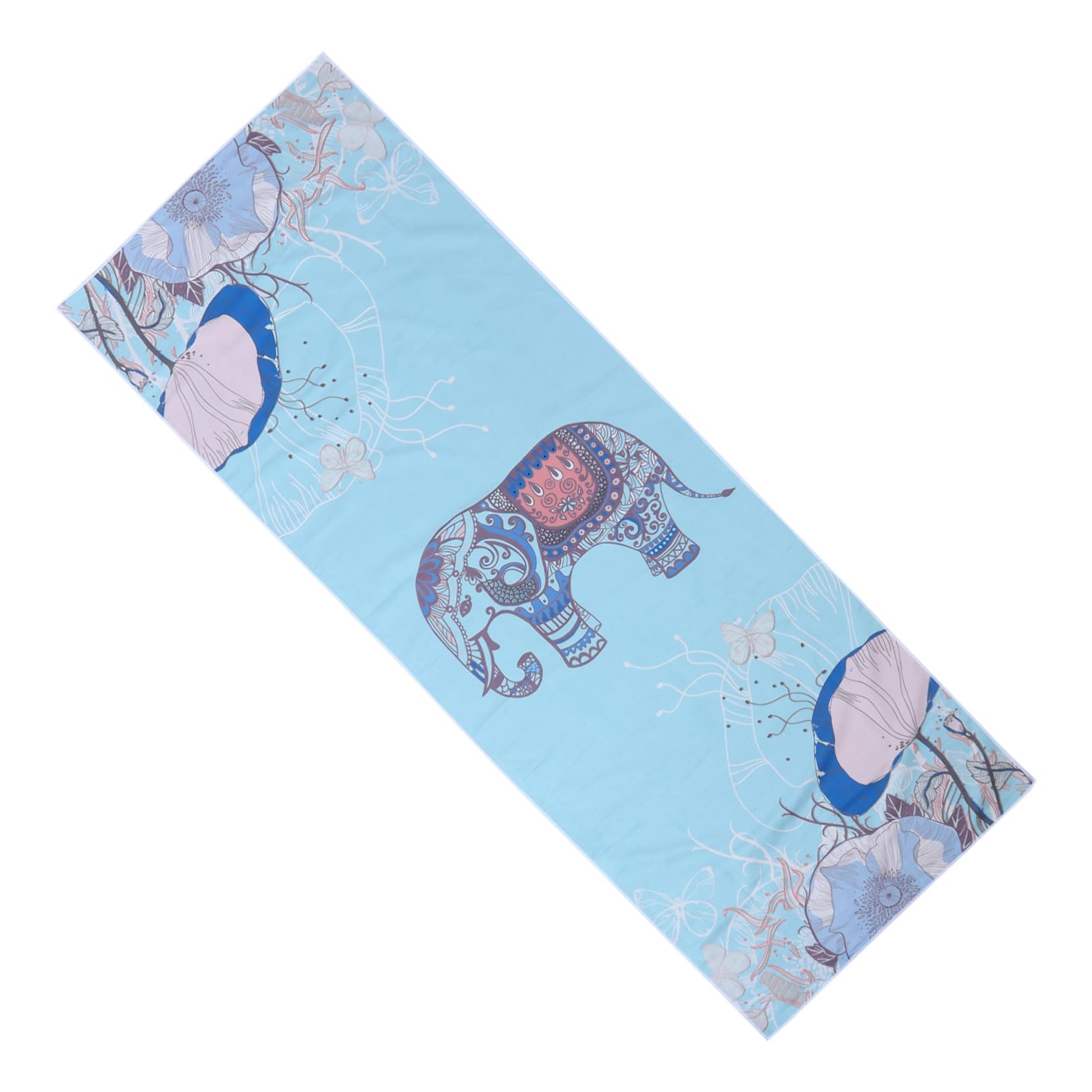 Tappetino da Yoga in Peluche Blu Doppia Faccia Stampa Animale Retrò Chic