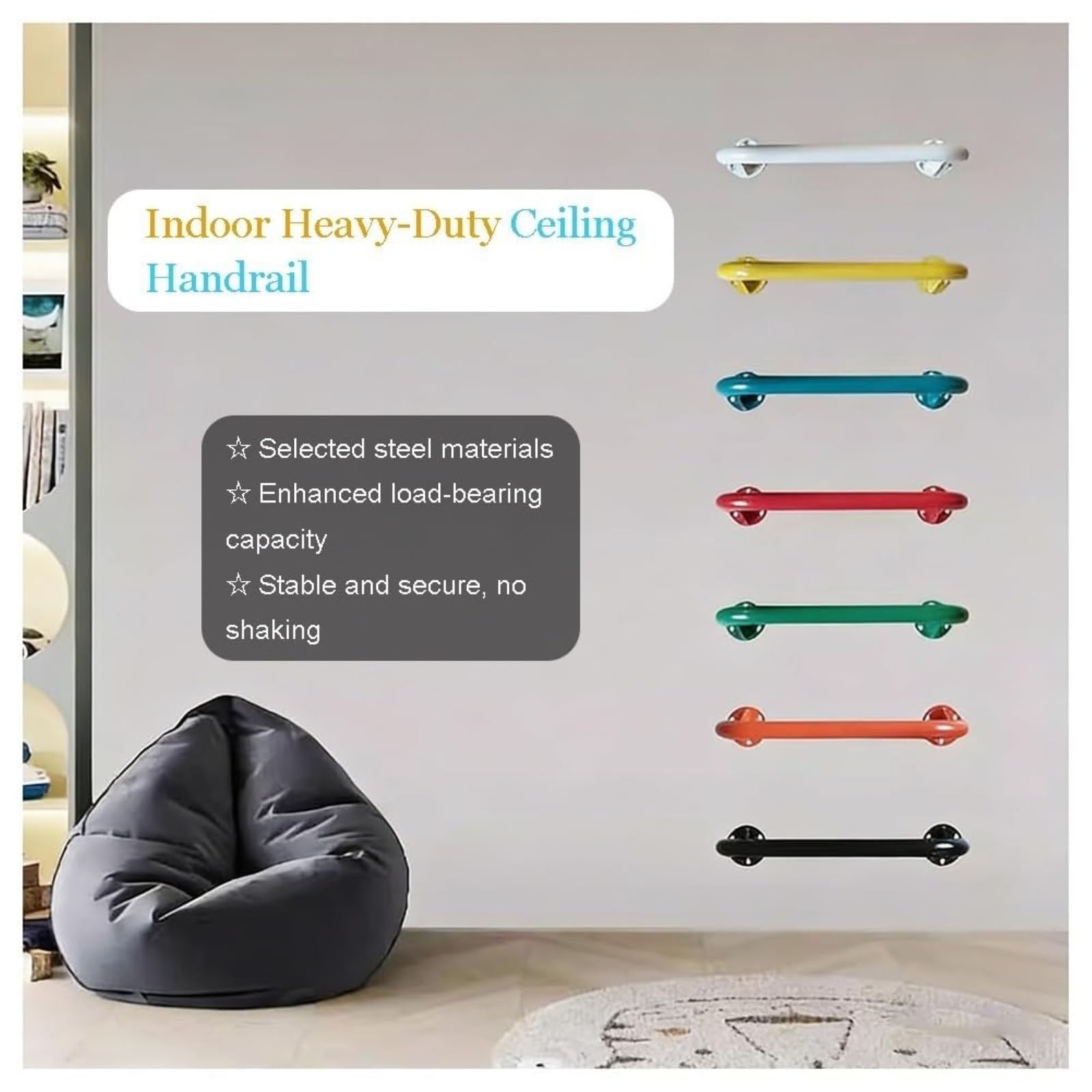 Barras de agarre para parques infantiles interiores y exteriores, marcos de escalada, casas de árboles, escaleras de pared, juego de 8 accesorios duraderos