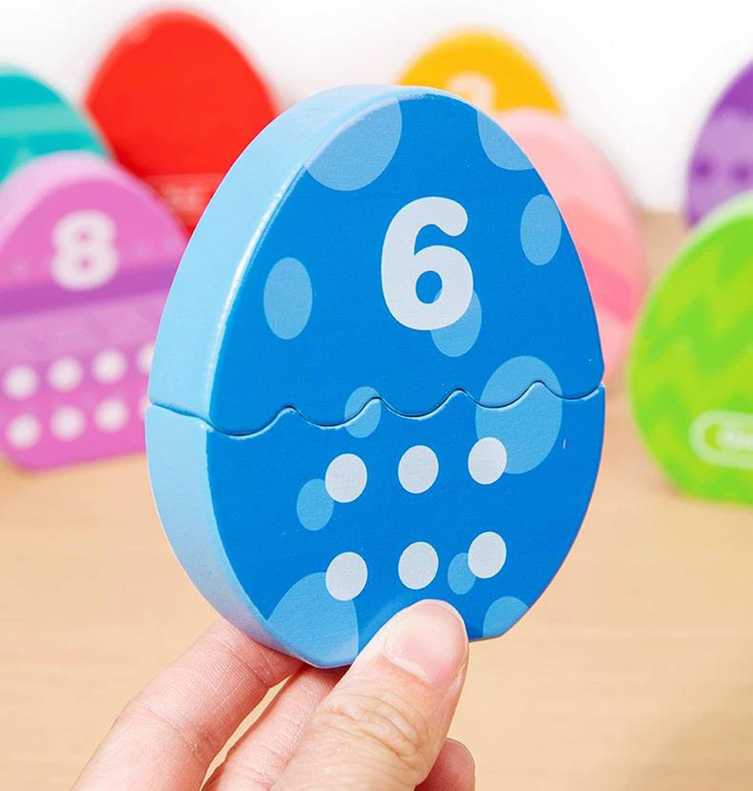 Giocattolo delle Uova in Legno con Numeri da Abbinare, Gioco di Smistamento Precoce