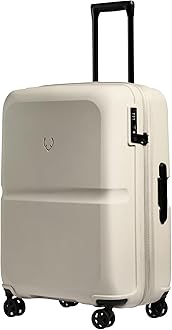 ANTLERSingle Stripe Hardside Luggage 26 Inch Checked-Medium Suitcase - Durable, Lightweight & Expandable, 4 Spinner Wheels - Adjustable Handle, TSA Lock - Taupe