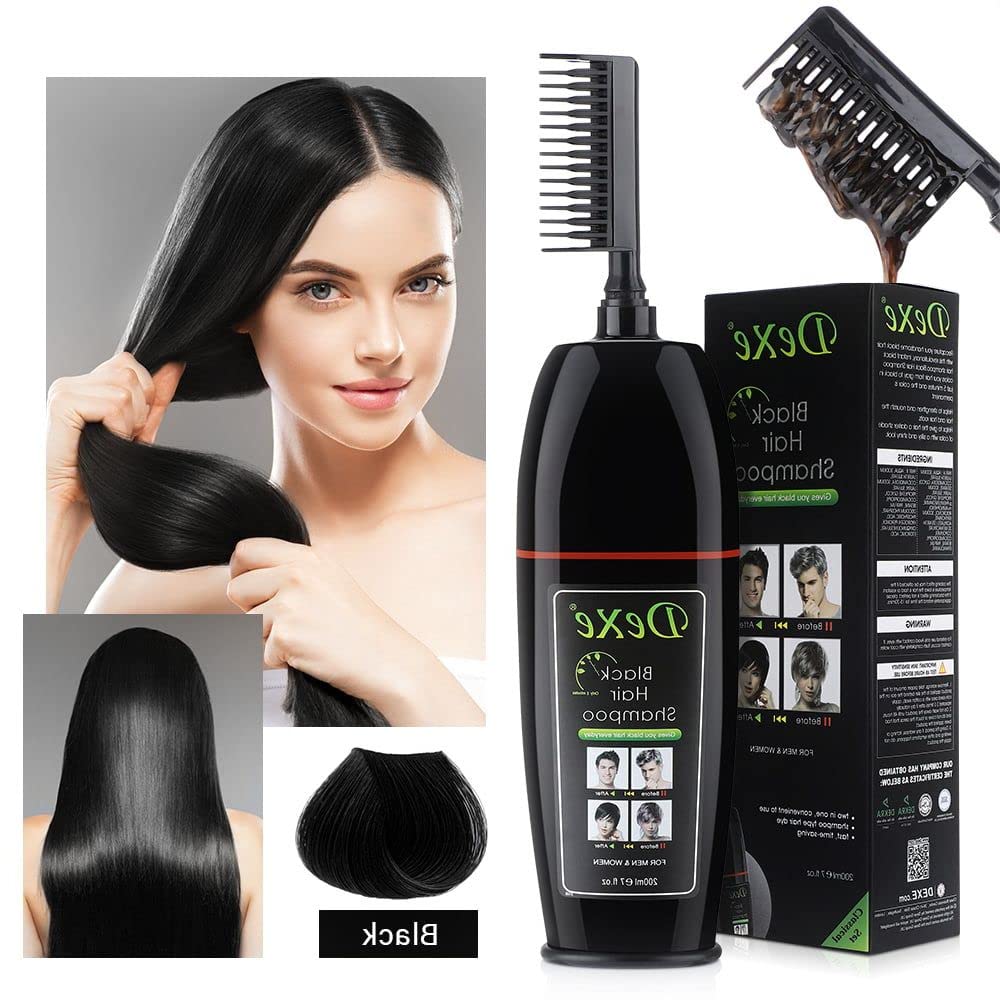 TRSstyle Black Hair Dye Shampoo, Instant Plant Essence