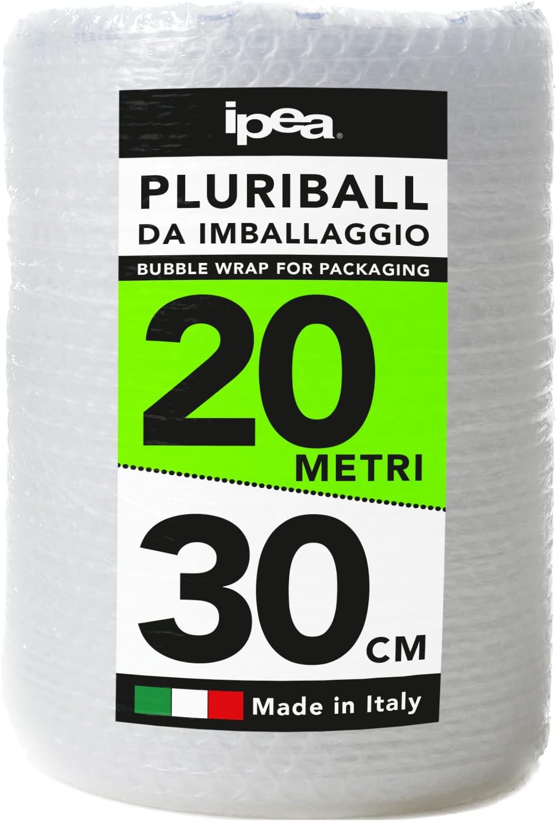 IPEABubble Wrap for Packaging and Shipping – Roll of 20 Metres x 30 cm – Made in Italy – Air Bubbles for Protection, Padding, Packaging of Items, Transport – Tear-proof Shockproof – 55 g/m²