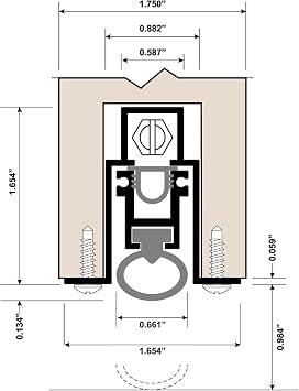 TMS Automatic Door Bottom Seal - Heavy Duty Metal Door Sweep with Neoprene Bulb Door Seal - 1 Drop - Fully Mortised (36 Inches)