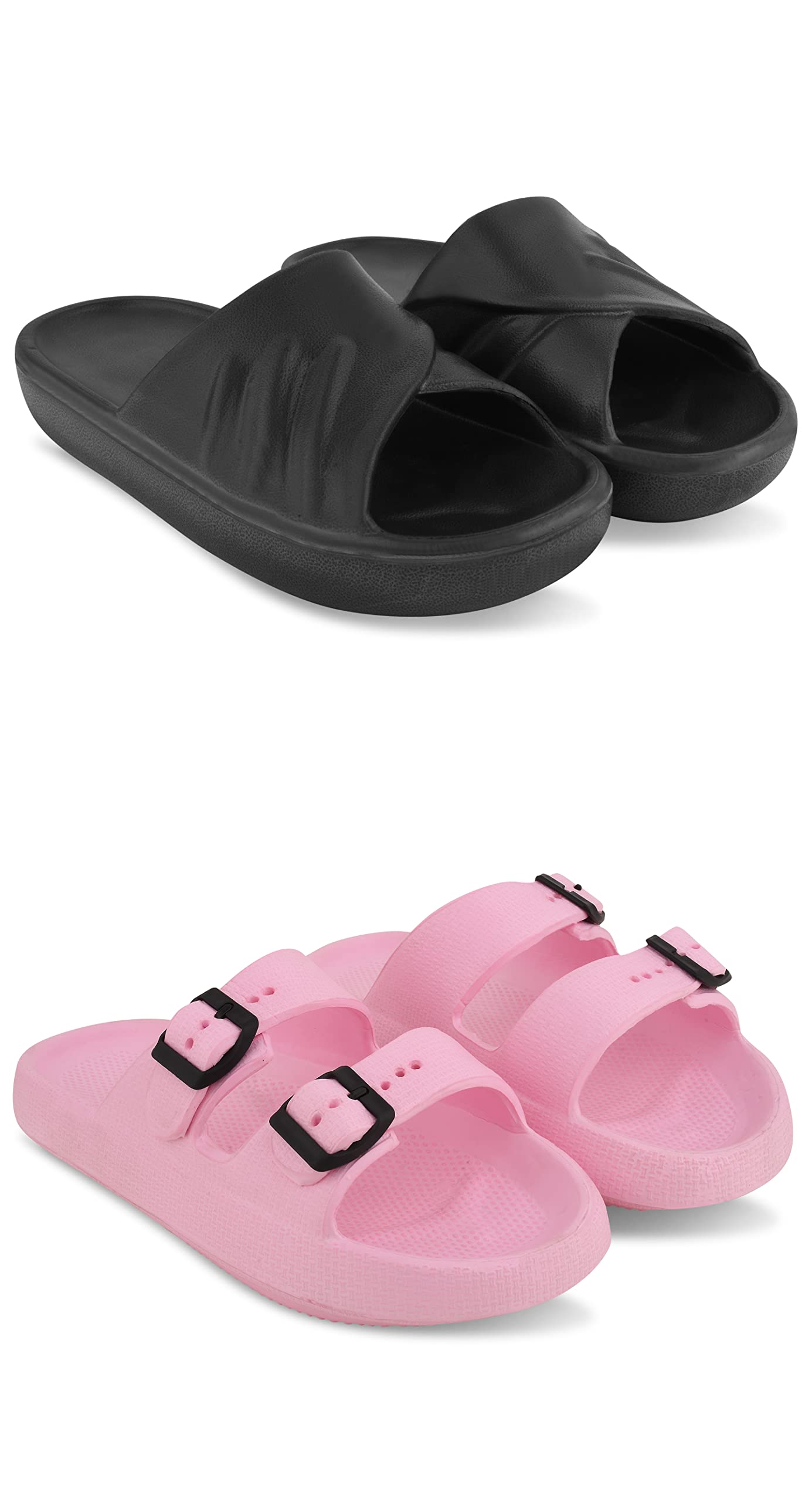 BEONZA Women Combo Pack of 2 Pairs of Latest Stylish Slides Flip Flops Slippers (B0BYX8DRBM) Amazon Price History, Amazon Price Tracker