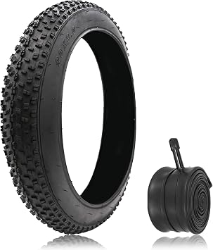 20/24/26x3.0/4.0 Inch E-Bike Bicycle Tire and Tube,Heavy Duty High-Density Puncture Proof Replacement Accessories,All Terrain Fat Bike Tire for Street or Mountain Trail Riding