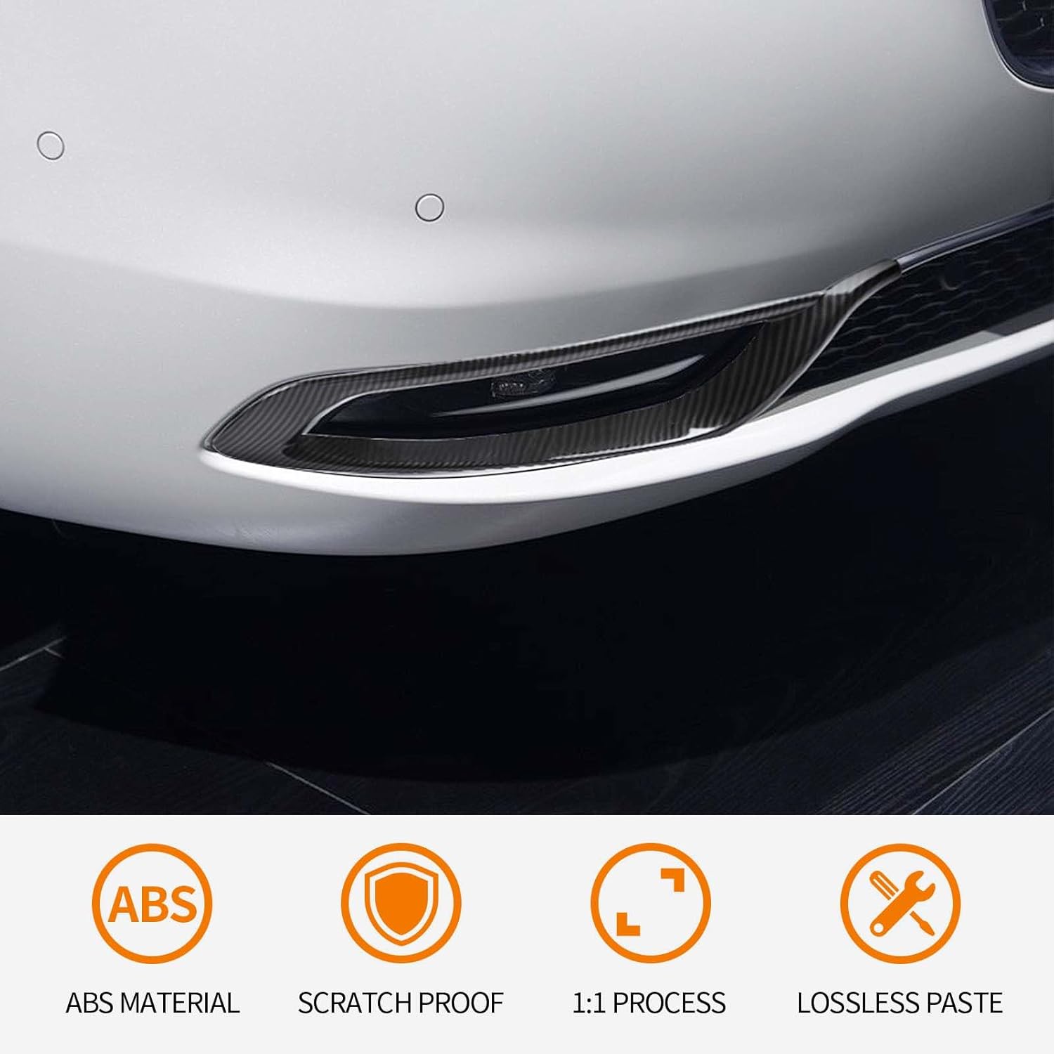 RT-TCZ for Chrysler 300C Front Fog Light Cover Compatible with Chrysler 300/300C 2015 Up Carbon Fiber Exterior Accessories 2pcs
