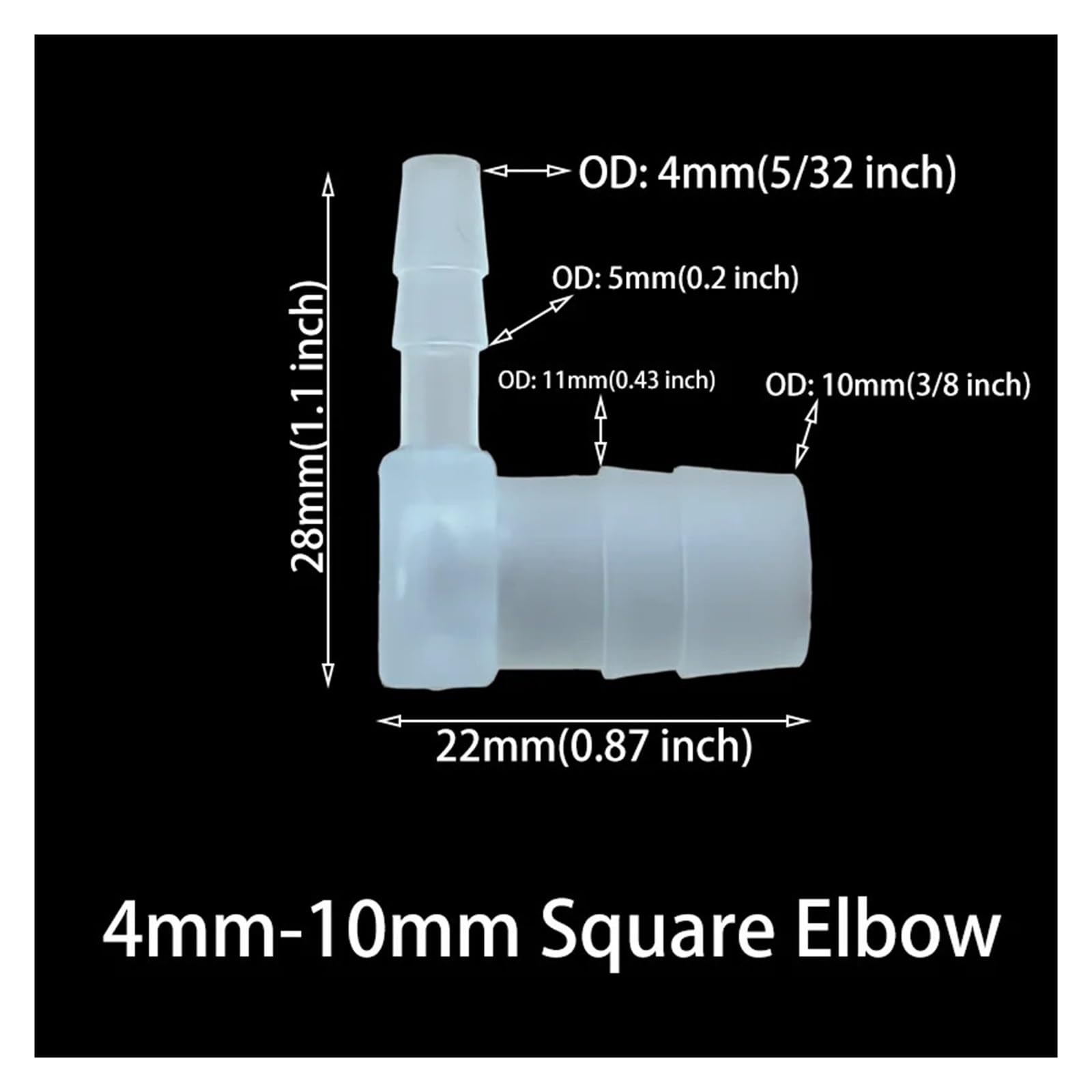 5 sztuk kątowe plastikowe złącze węża Pagoda kolanko w kształcie litery L różne średnice zewnętrzne nawadnianie ogrodu akwarium(10mm-12mm 5Pcs)