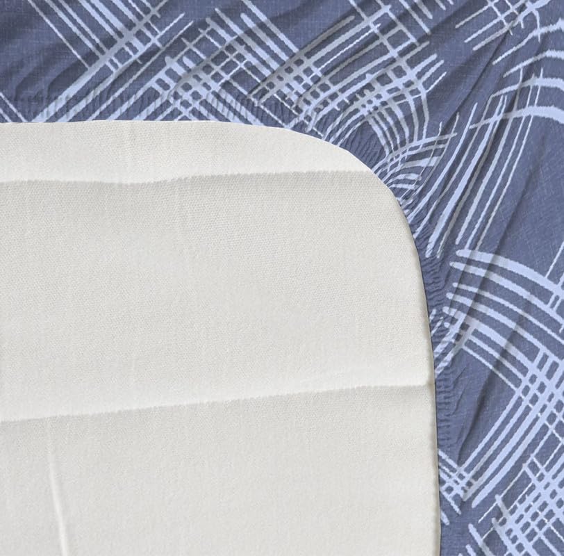 Image of NEW LEAF Premium Cotton Elastic Fitted Bedsheets with 2 King Size Pillow Covers | Double Bed with All Around Elastic 180 TC Supersoft |Size-72 King Sizex78+10 inches | Texture, Grey & White