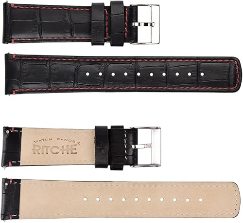 Miniatura 3 de Ritche Correa de reloj de cuero de liberación rápida para Samsung Galaxy Watch 6, correa clásica de 1.693 in, 1.850 in, 1.575 in, 1.732 in, 0.709