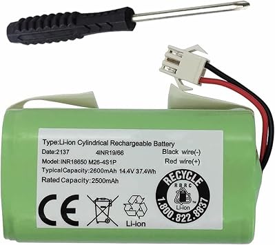 New Replacement Battery for Coredy Robot R300 R400 R500 R550 R580 R650 R700 R3500,Thamtu G2 G11 G10 G20,Deenkee DK600 & DK600 Max DK700 Robovac Vacuum Cleaner 2600mAh