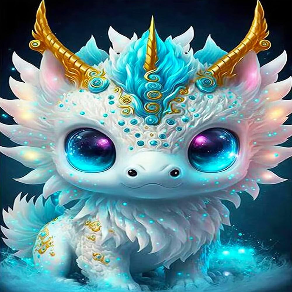 Huisyia Dragon Diamond Painting Kits, 5D Full Drill Rhinestone Pasted DIY for Home Wall Decor Art Gifts 30×40cm/11.81×15.75in - Dragon C