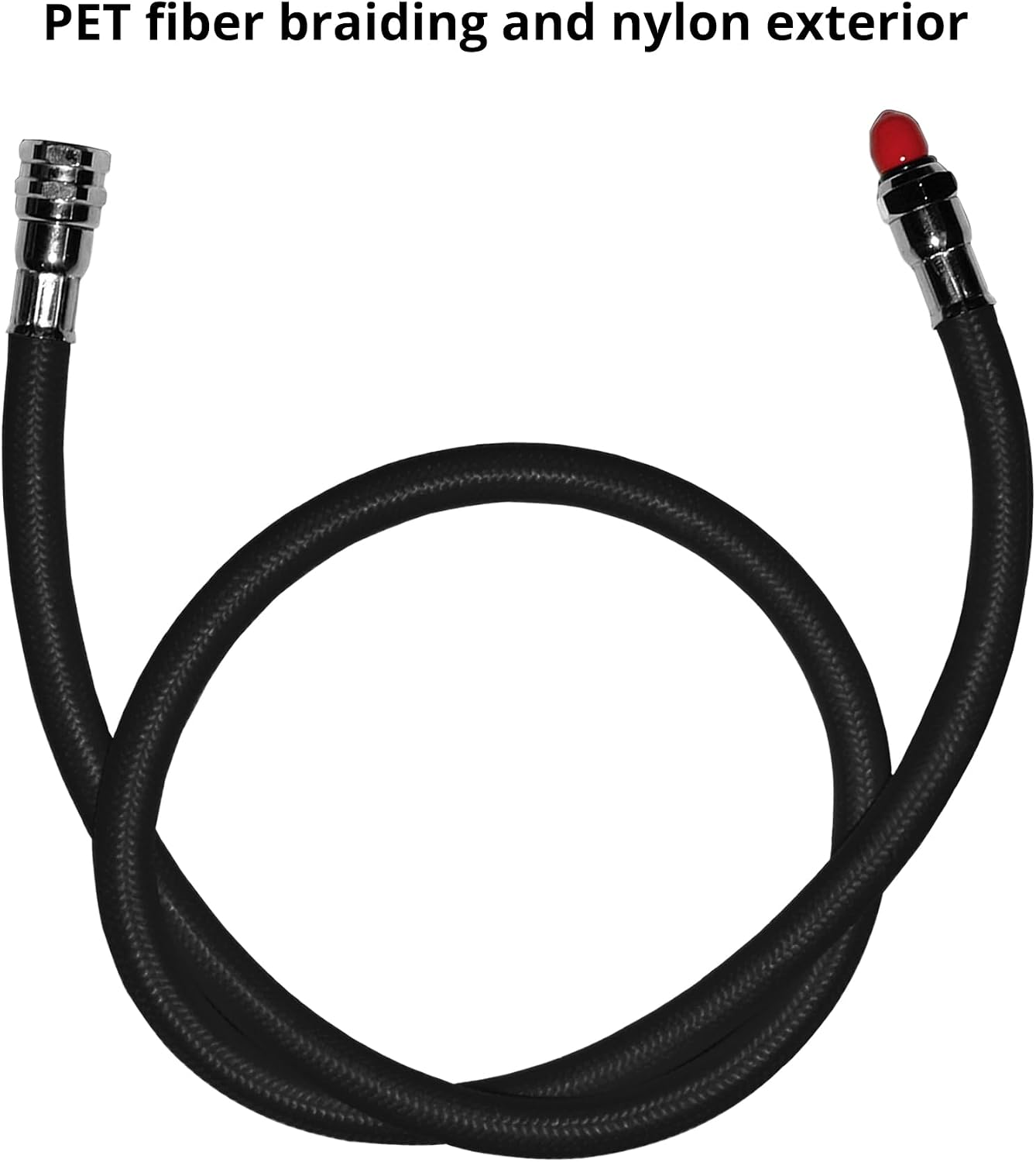 Low Pressure Braided Diving Hose - 27" or 36" Flexible Braided Hose - 500PSI for Scuba Diving 2nd Stage Regulator and Octopus (Black/27")