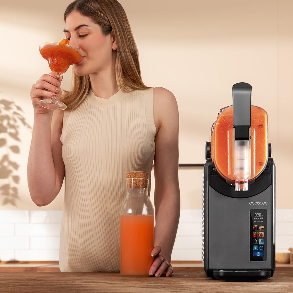 Cecotec Macchina per Granita - Sorbetto Elettrica 2,6L Twist&Ice 2600. 220W, Bevande in 15-60min, 1,9L per Ingredienti, Tattile, 6 Modalità, Raffreddamento Adattabile, Ergonomico, Beccuccio Antigoccia
