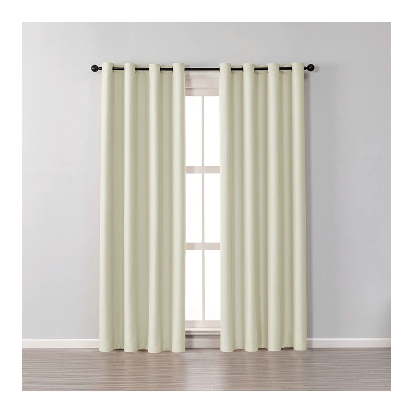 Rideaux occultants beiges KnSam 2x 86x138cm pour fenêtres de chambre et salon