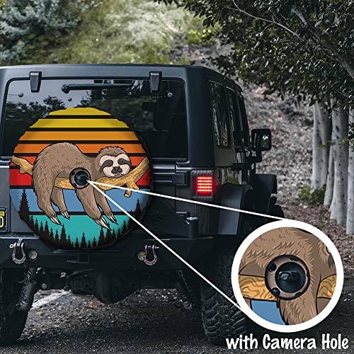 Cafetime Sunflower Spare Tire Cover Flower Wheel Tire Cover Universal Fit for Trailer RV SUV Truck Camper Travel Wheel Protectors Covers 17 Inch with Backup Camera Hole
