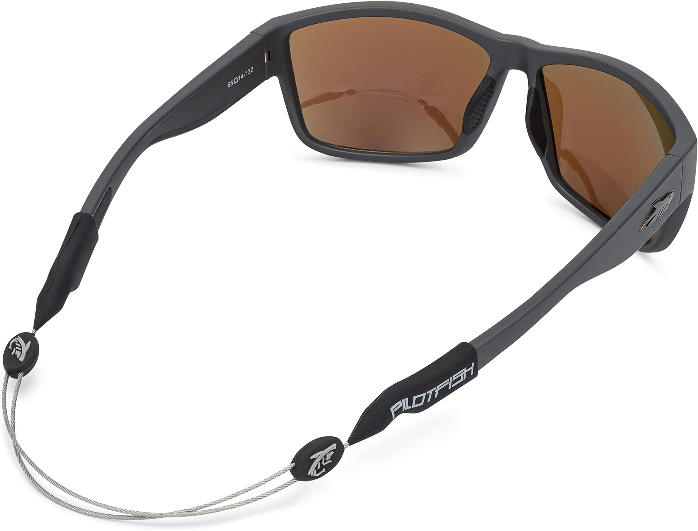 Pilotfish No Tail Adjustable Eyewear Retainer Cable Strap: Sunglasses, Eyeglasses, Glasses (16 Inch, Gunmetal Gray)
