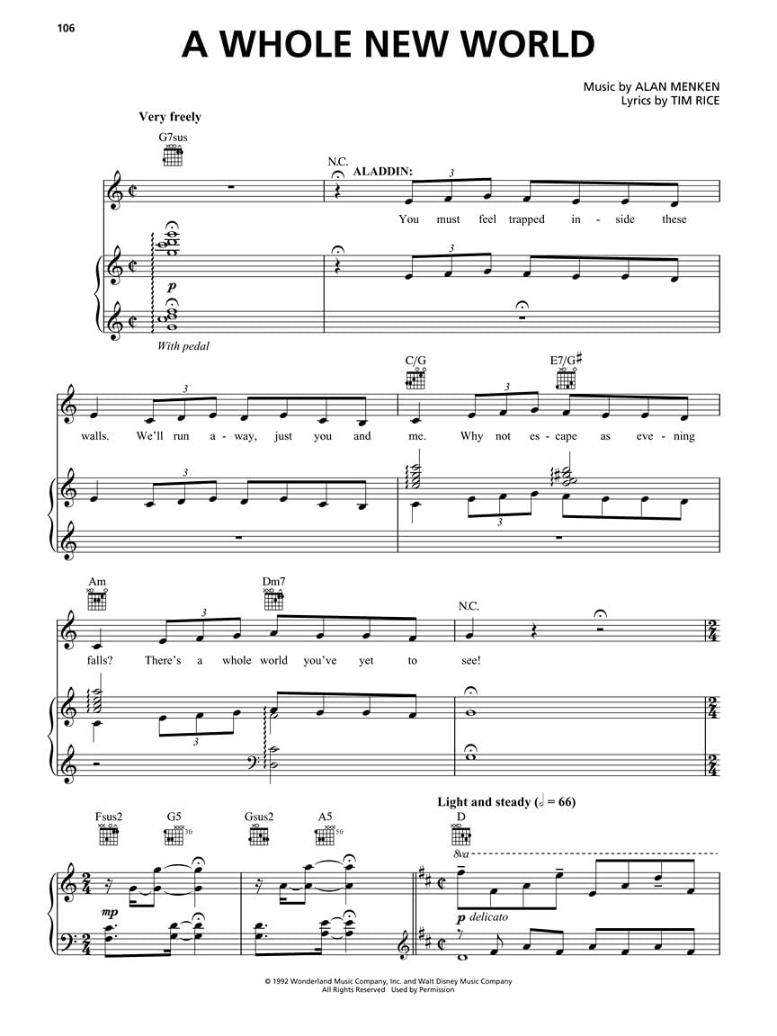 Aladdin. Piano, Voix & Guitare.