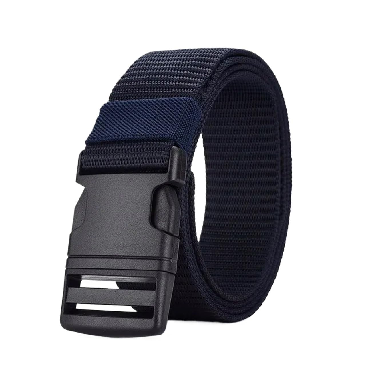 2 Stück Herrengürtel ohne Metall-Kunststoff-Schnalle Gürtel Canvas for Nylongürtel Gürtel Outdoor gewebter Gürtel Neutrale Gürtel(Blue)