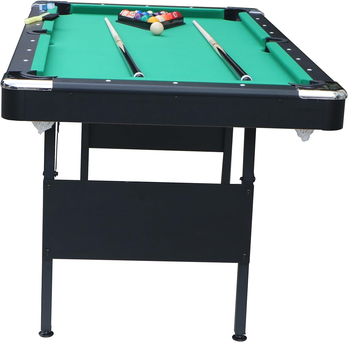 5.5-Foot Pool Table, Snooker Balls Soccer,Multi Game Table Tennis,65.75“/35.40“ Perfect for Family Fun and Entertainment Folding Pool Table, Mini Pool Table