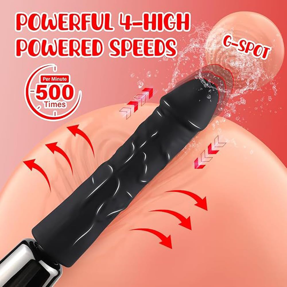 Dildo Sexmaschine Analvibratoren für Mann Frau, Fickmaschine Prostata Stimulation Männer mit 4 Stoßfunktion & 1 Diloschwanz & 1 Analkugeln-Kopf, SM Anal G-Punkt Masturbator Sexspielzeug