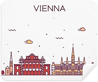 Vienna Austria Flat Landmark Pattern Cleaning Cloth Screen Cleaner 2pcs Suede Fabric
