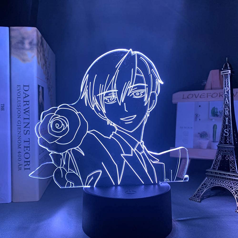 KJsdaADSA 3D Night Lamp Anime Illusion Lamp Anime Led Light Ouran High School Host Club Tamaki Suoh Figure for Room Decor Night Light Kid Bithday Gift 7 Colors