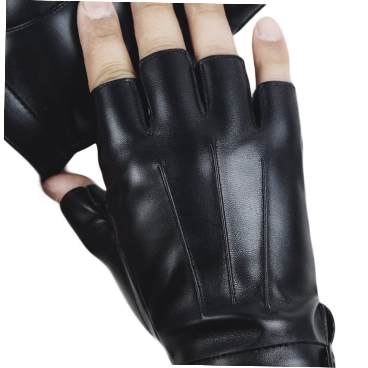 YARNOW 5pares Guantes De Fitness Reutilizables De Piel PU para Ciclismo y Pesca Guantes De Dedos Cortos Antideslizantes y Transpirables Actividades Al Aire