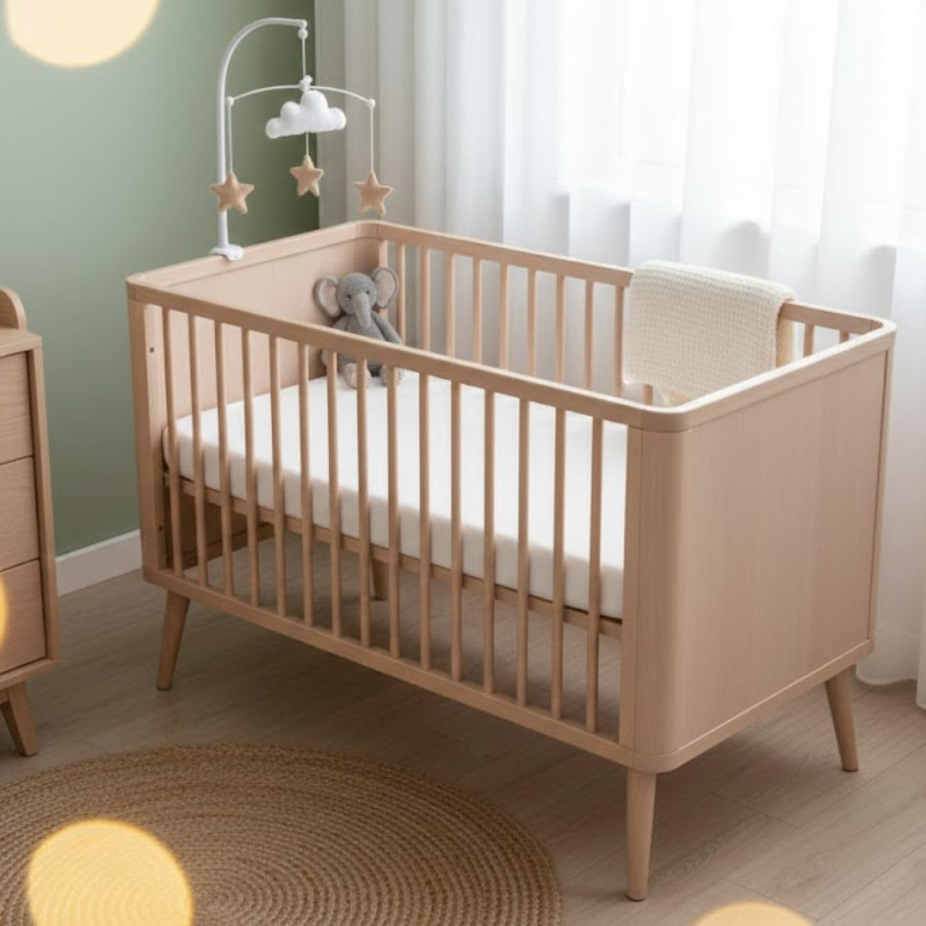 Easy Dort Materac dziecięcy 50x86 cm | Kołyska lub łóżeczko dziecięce | Wyprodukowano we Francji | Lato i zima | Dwustronny | Bardzo wygodny | Pokrowiec bambusowy | Oeko tex® | Biały |