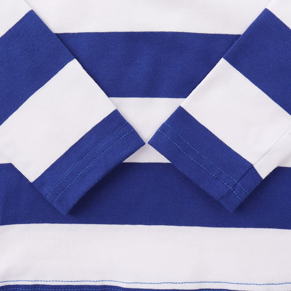 Spring&Gege Camiseta de Manga Corta a Rayas con Cuello Redondo para niño