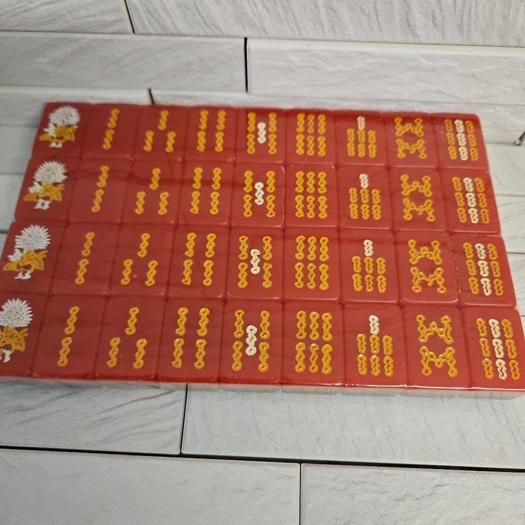 送料無料＆未使用品】鷲頭麻雀セット 赤 透明牌,点棒,収納ケース 麻雀牌セット 赤色牌と点棒 未使用