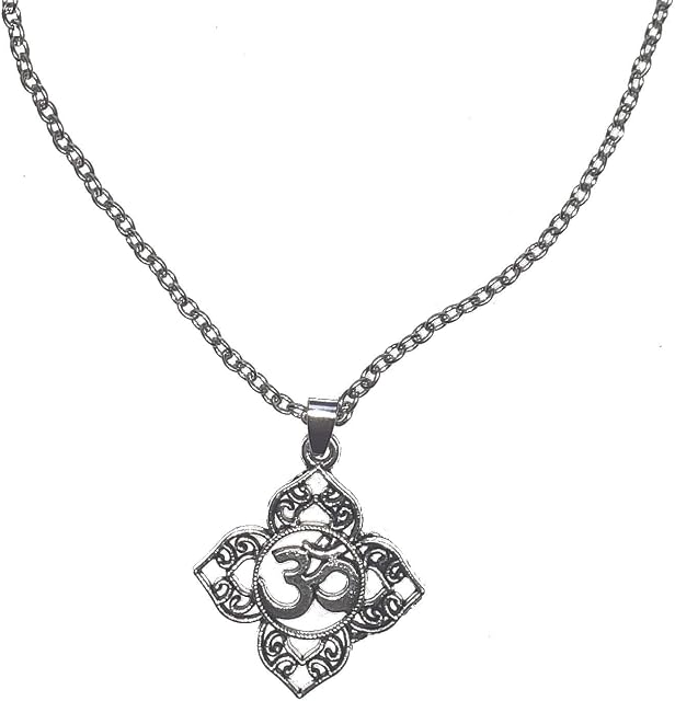 Unisex Buddha Lotus Flower Pendant Necklace