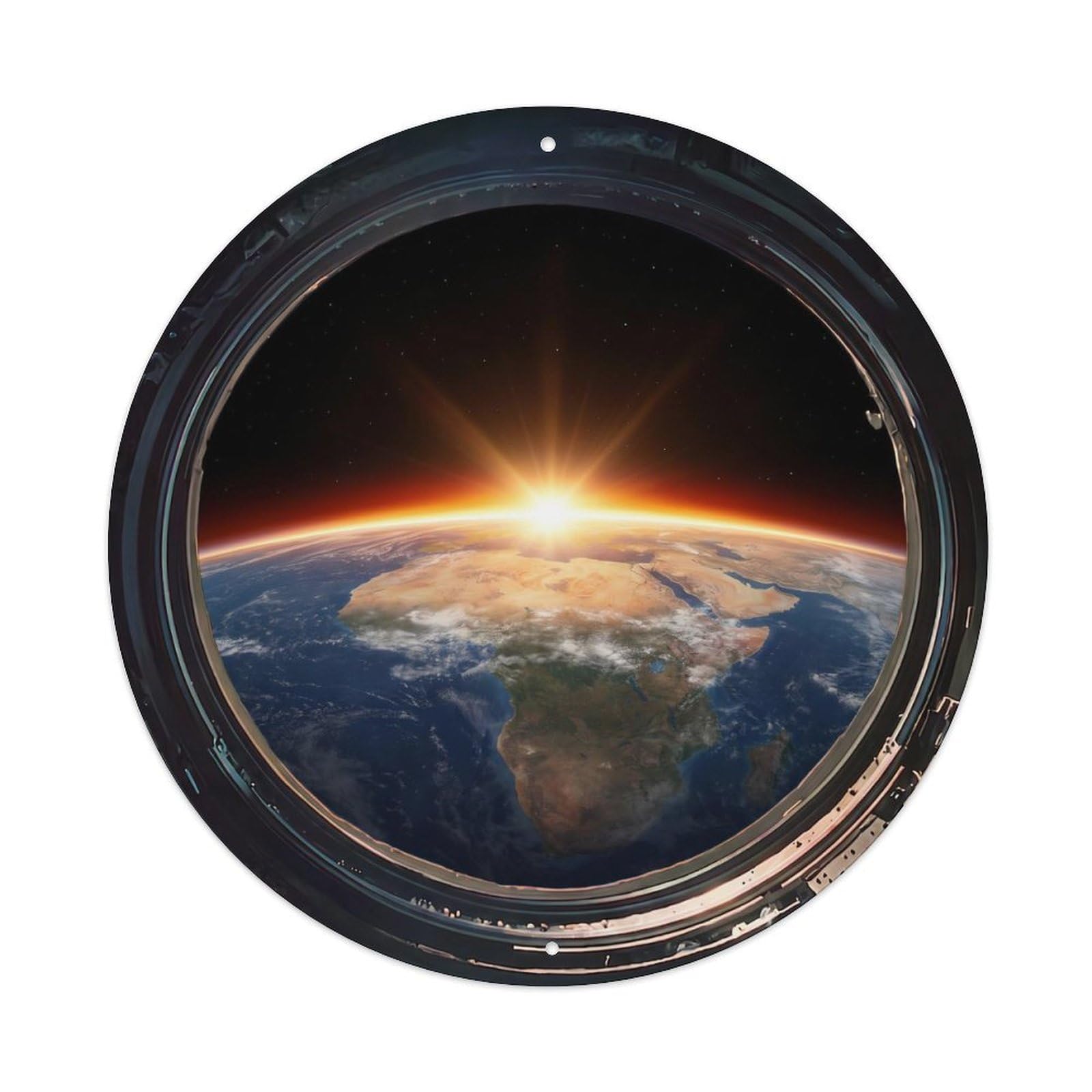 Earth Sunrise African Continent Metal Tin Sign