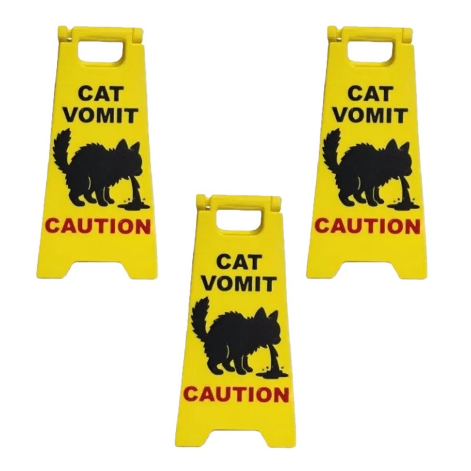 Humorous Vomit Warning Sign Novelty Desk Decor Gifts for Owners Home Little Cats Vomit Caution Signs