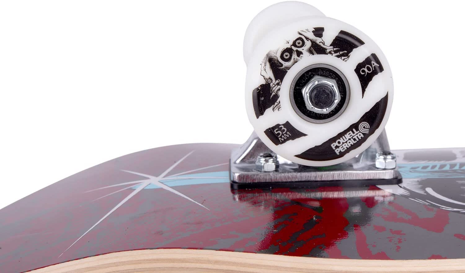 Powell Peralta Skull & Sword - Monopatín completo - Borgoña 19.1 cm x 72.8 cm