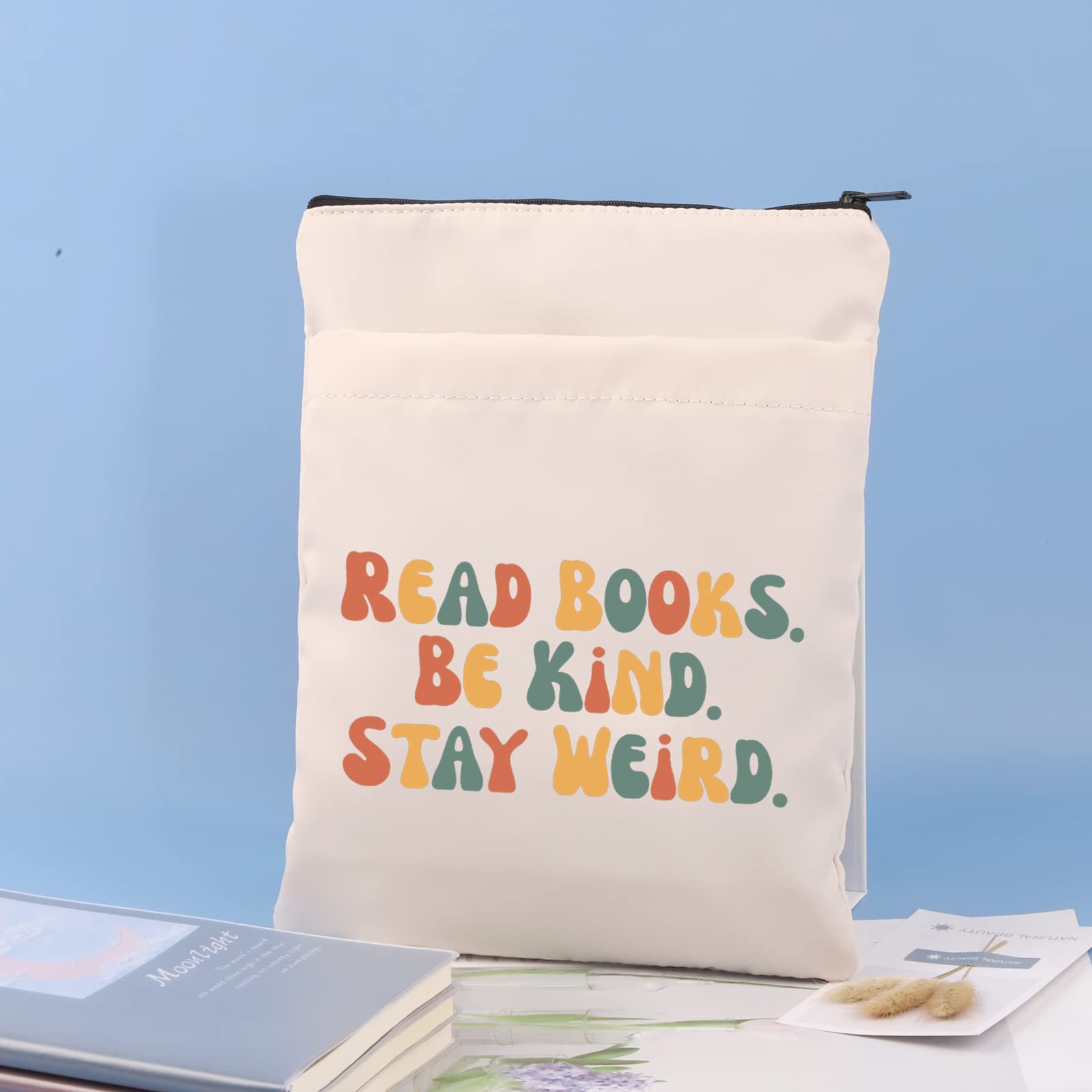 Read Books Be Kind Stay Weird Book Sleeve with Zipper - Bookworm Gifts for Reader (Stay Weird-B) - Image 4