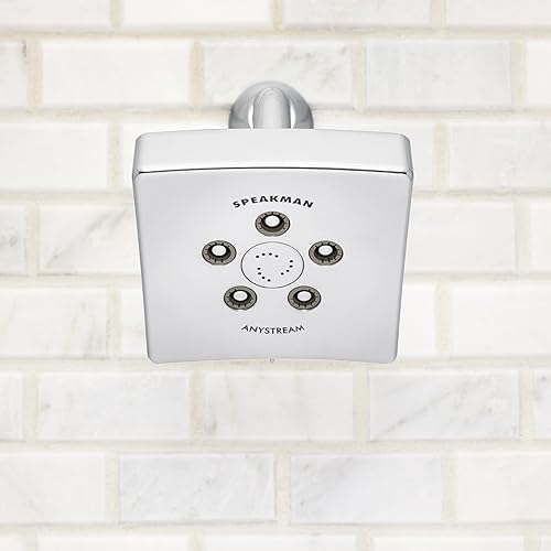 Vista 9 de Speakman, Cromo pulido S-3021 Kubos Anystream alta presión ajustable 2.5 GPM cabezal de ducha
