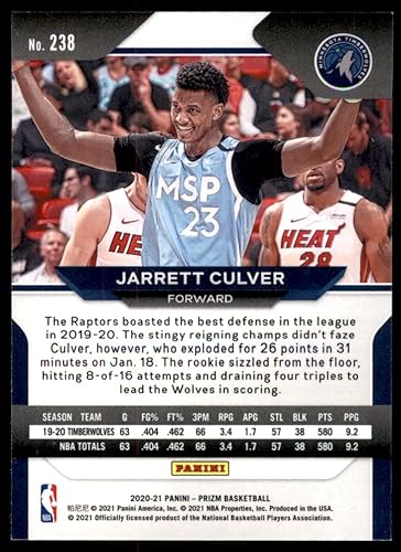 Miniatura 2 de 2020-21 Panini Prizm Basketball #238 Jarrett Culver
