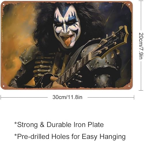 Miniatura 2 de Póster de Gene Simmons of Kiss, letrero de hojalata para cafetería, bar, hogar, decoración de pared, retro, de metal, 8 x 12 pulgadas