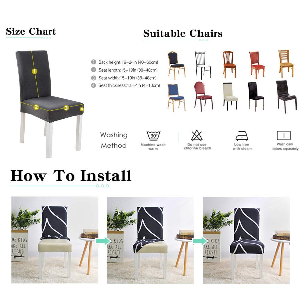 LZHLMCL Lavable Cubiertas Para Sillas Cubierta Universal Para Silla De Comedor Spandex Cocina Extraíble Fiesta Banquete Boda Restaurante Cubierta Protectora Elástica 10 Piezas