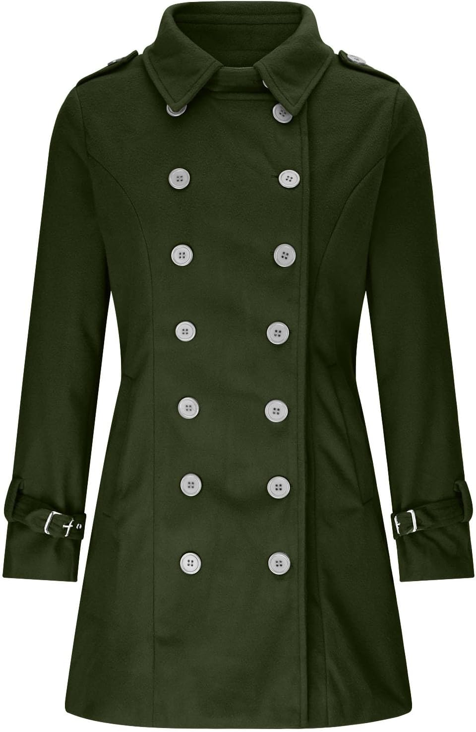 Pea Coat Women's Military Trench Coat Trendy Military Pea